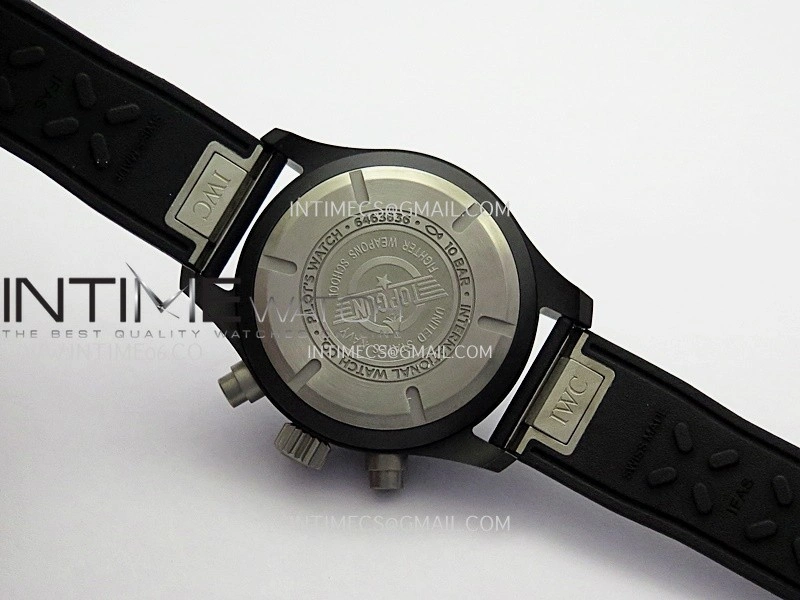 Pilot Chrono IW389401 Black Ceramic APSF 1:1 Best Edition Black Dial On Black Rubber Strap Super Clone A69385