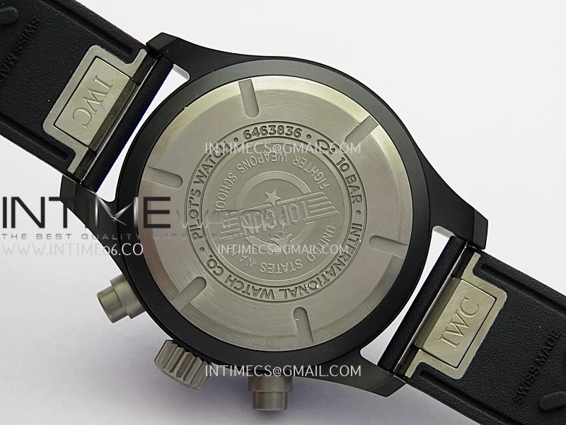 Pilot Chrono IW389401 Black Ceramic APSF 1:1 Best Edition Black Dial On Black Rubber Strap Super Clone A69385