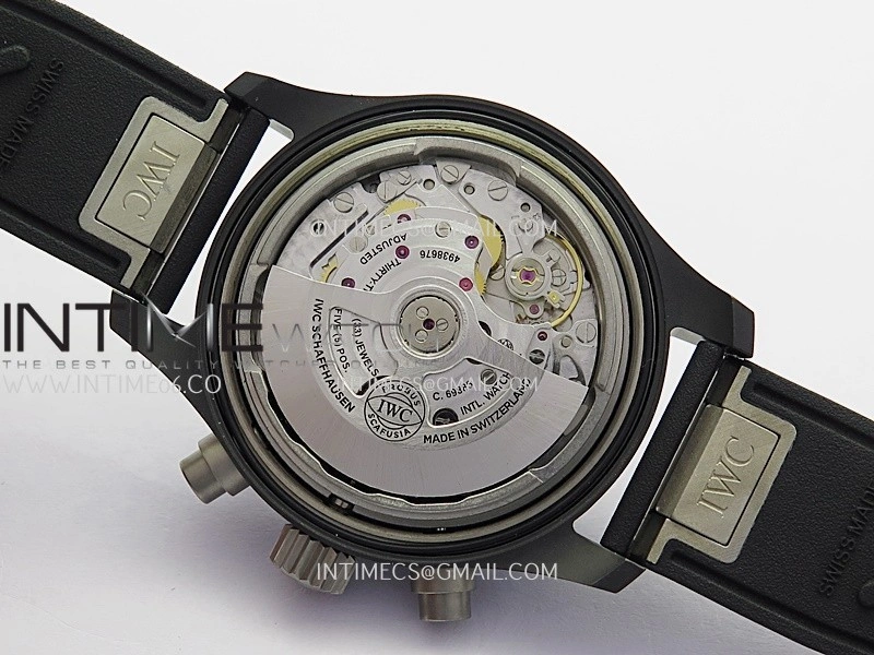 Pilot Chrono IW389401 Black Ceramic APSF 1:1 Best Edition Black Dial On Black Rubber Strap Super Clone A69385