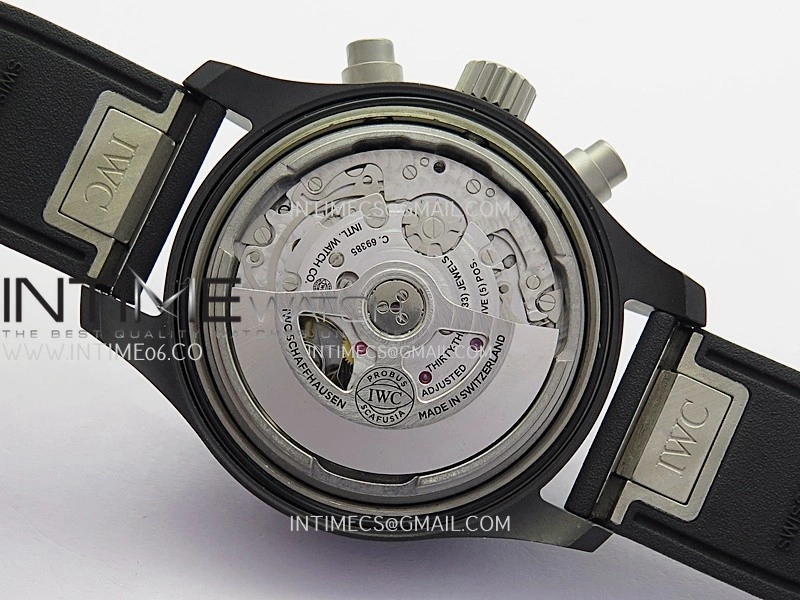Pilot Chrono IW389401 Black Ceramic APSF 1:1 Best Edition Black Dial On Black Rubber Strap Super Clone A69385
