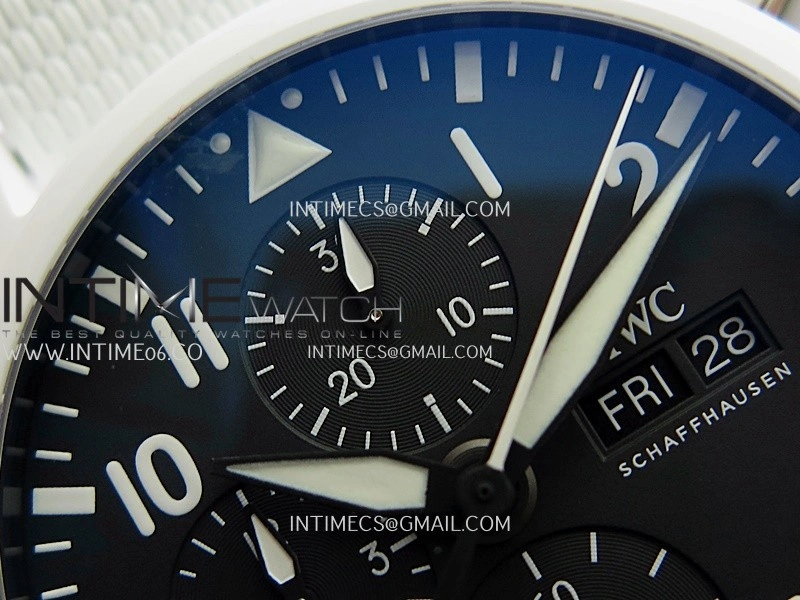 Pilot Chrono IW389105 White Ceramic APSF 1:1 Best Edition Black Dial On Black Rubber Strap Super Clone A69385