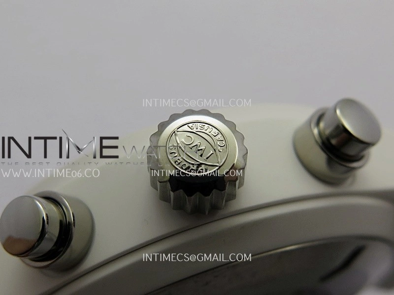 Pilot Chrono IW389105 White Ceramic APSF 1:1 Best Edition Black Dial On Black Rubber Strap Super Clone A69385