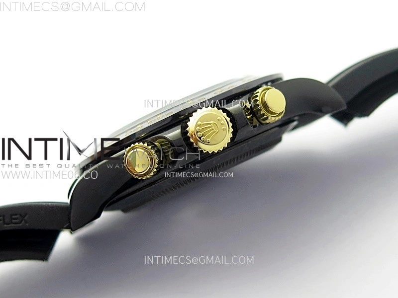 Daytona PVD Ceramic Bezel GETF Best Edition Skeleton Black Dial on Black Rubber Strap SA4130