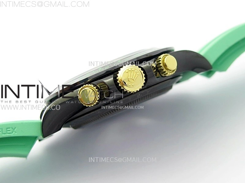 Daytona PVD Ceramic Bezel GETF Best Edition Skeleton Green Dial on Green Rubber Strap SA4130