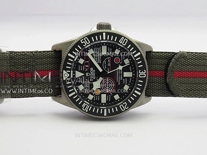 Pelagos FXD Black Ceramic Bezel Ti B12 1:1 V4 Best Edition Black Designed Dial On Green Nylon Strap