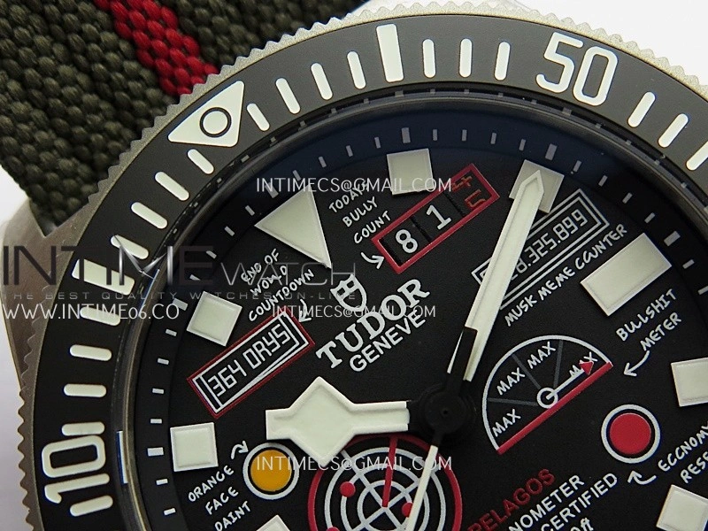 Pelagos FXD Black Ceramic Bezel Ti B12 1:1 V4 Best Edition Black Designed Dial On Green Nylon Strap