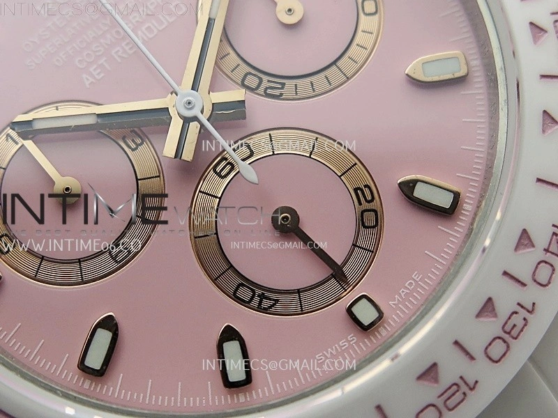 Daytona AET White Solid Nano Ceramic Case and Bracelet N6F 1:1 Best Edition British Racing Pink Dial On DD4801