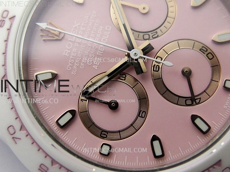 Daytona AET White Solid Nano Ceramic Case and Bracelet N6F 1:1 Best Edition British Racing Pink Dial On DD4801