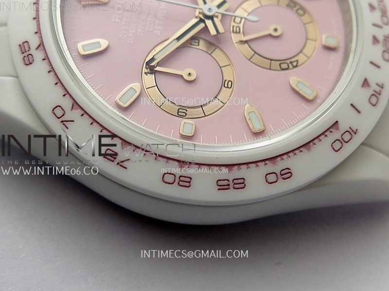 Daytona AET White Solid Nano Ceramic Case and Bracelet N6F 1:1 Best Edition British Racing Pink Dial On DD4801