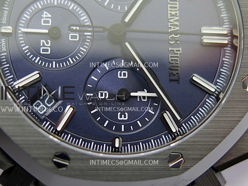 Royal Oak Chrono 26240 Black Ceramic V2 APSF 1:1 Best Edition Blue Dial On Ceramic Bracelet Super Clone SA4401