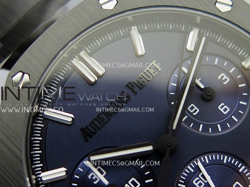 Royal Oak Chrono 26240 Black Ceramic V2 APSF 1:1 Best Edition Blue Dial On Ceramic Bracelet Super Clone SA4401