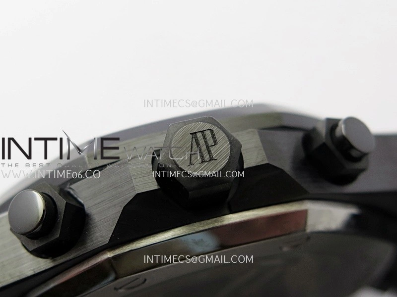 Royal Oak Chrono 26240 Black Ceramic V2 APSF 1:1 Best Edition Blue Dial On Ceramic Bracelet Super Clone SA4401