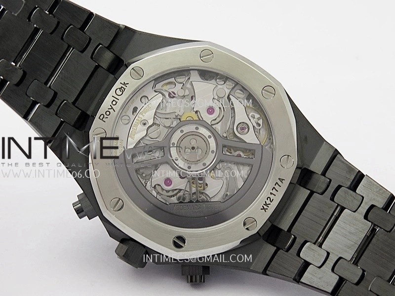 Royal Oak Chrono 26240 Black Ceramic V2 APSF 1:1 Best Edition Blue Dial On Ceramic Bracelet Super Clone SA4401