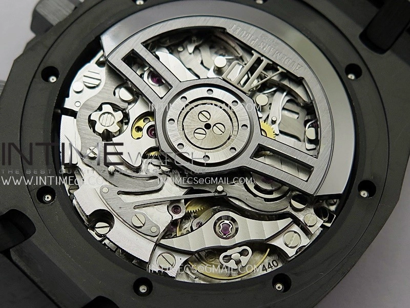 Royal Oak Chrono 26240 Black Ceramic V2 APSF 1:1 Best Edition Blue Dial On Ceramic Bracelet Super Clone SA4401