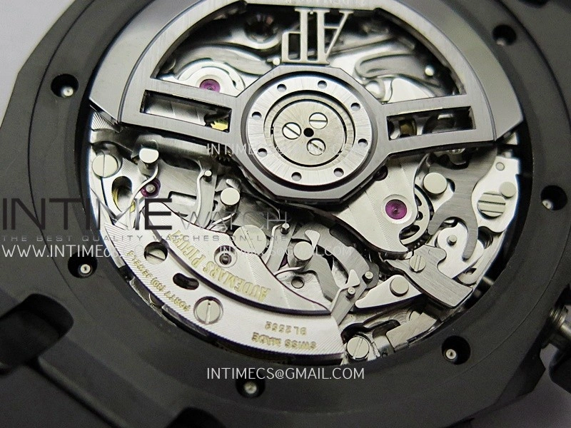 Royal Oak Chrono 26240 Black Ceramic V2 APSF 1:1 Best Edition Blue Dial On Ceramic Bracelet Super Clone SA4401