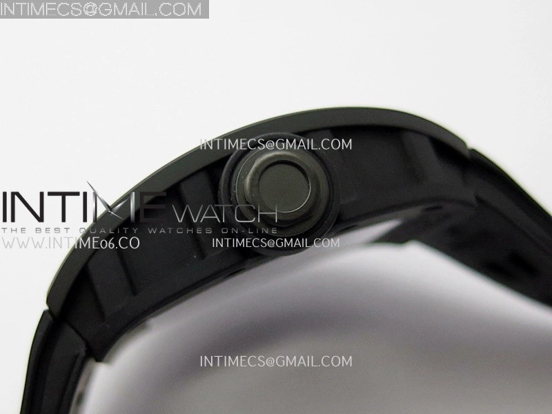 RM055 Black Crown And Inner Black Ceramic ZF 1:1 Best Edition Skeleton Dial On Black Rubber Strap RMUL2 Super Clone