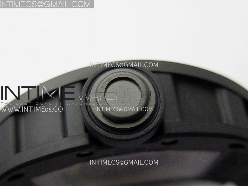 RM055 Black Crown And Inner Black Ceramic ZF 1:1 Best Edition Skeleton Dial On Black Rubber Strap RMUL2 Super Clone