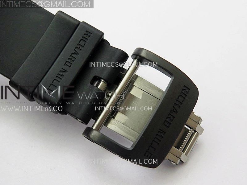 RM055 Black Crown And Inner Black Ceramic ZF 1:1 Best Edition Skeleton Dial On Black Rubber Strap RMUL2 Super Clone