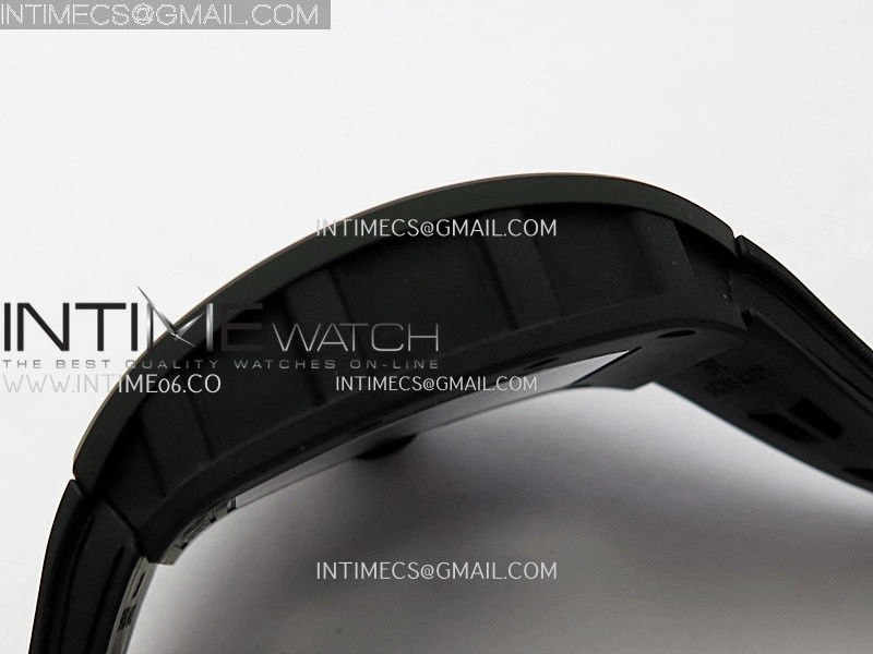 RM055 Black Crown White Inner Black Ceramic ZF 1:1 Best Edition Skeleton Dial On Black Rubber Strap RMUL2 Super Clone