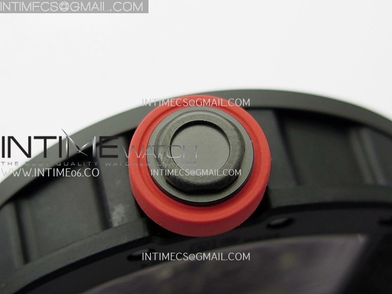 RM055 Red Crown Red Inner Black Ceramic ZF 1:1 Best Edition Skeleton Dial On Black Rubber Strap RMUL2 Super Clone