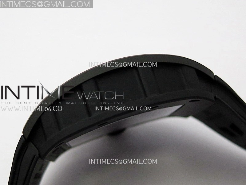RM055 Black Crown RG Inner Black Ceramic ZF 1:1 Best Edition Skeleton Dial On Black Rubber Strap RMUL2 Super Clone