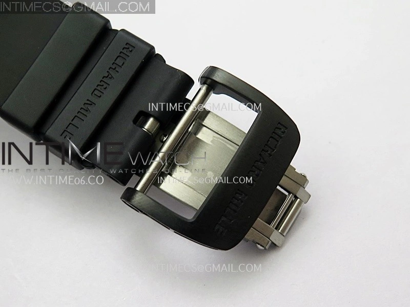 RM055 Black Crown RG Inner Black Ceramic ZF 1:1 Best Edition Skeleton Dial On Black Rubber Strap RMUL2 Super Clone