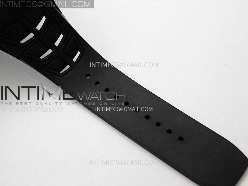 RM055 Black Crown White Inner Black White Ceramic ZF 1:1 Best Edition Skeleton Dial On Black Rubber Strap RMUL2 Super Clone
