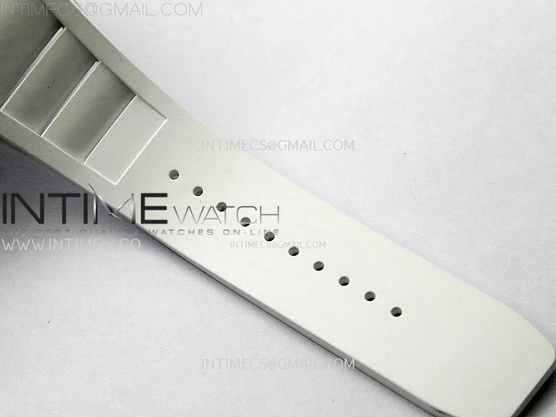 RM055 White Ceramic ZF 1:1 Best Edition Skeleton Dial On White Rubber Strap RMUL2 Super Clone