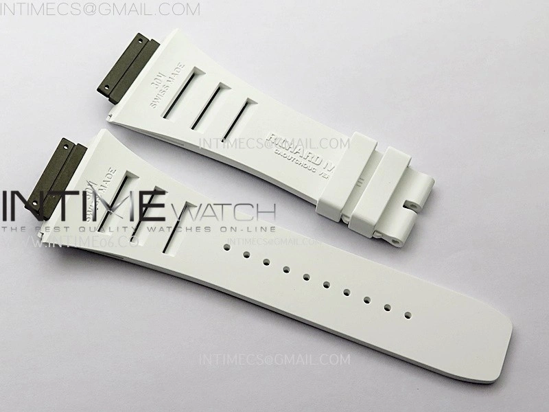RM055 White Ceramic ZF 1:1 Best Edition Skeleton Dial On White Rubber Strap RMUL2 Super Clone