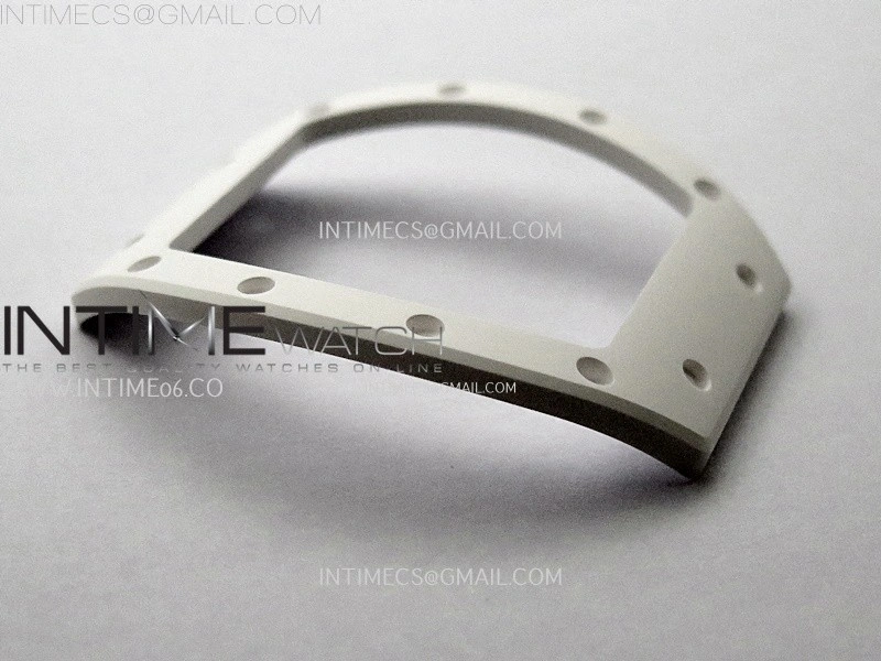RM055 White Ceramic ZF 1:1 Best Edition Skeleton Dial On White Rubber Strap RMUL2 Super Clone