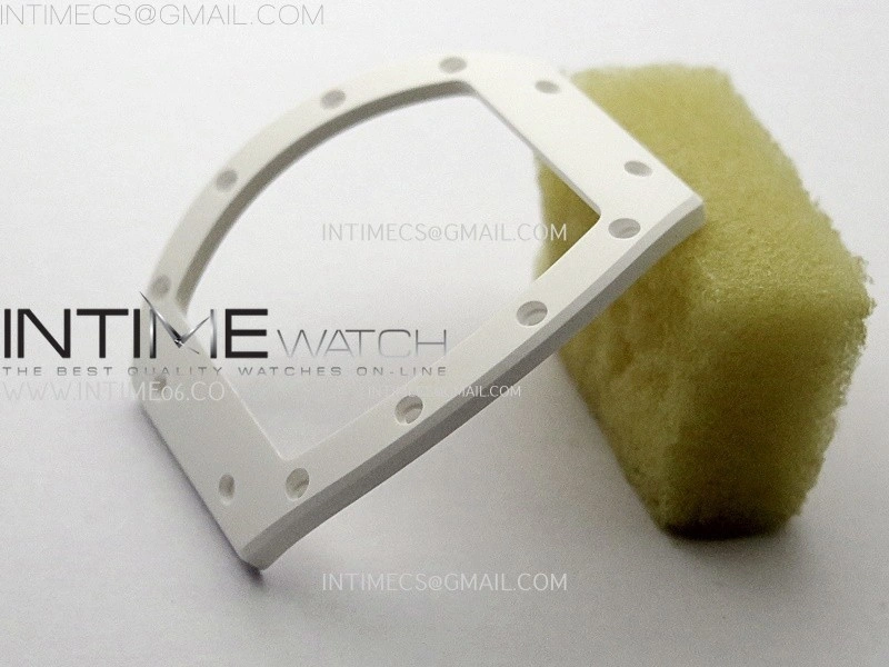 RM055 White Ceramic ZF 1:1 Best Edition Skeleton Dial On White Rubber Strap RMUL2 Super Clone