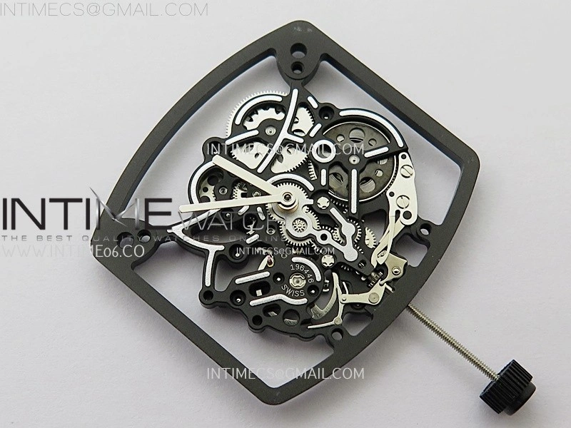 RM055 White Ceramic ZF 1:1 Best Edition Skeleton Dial On White Rubber Strap RMUL2 Super Clone