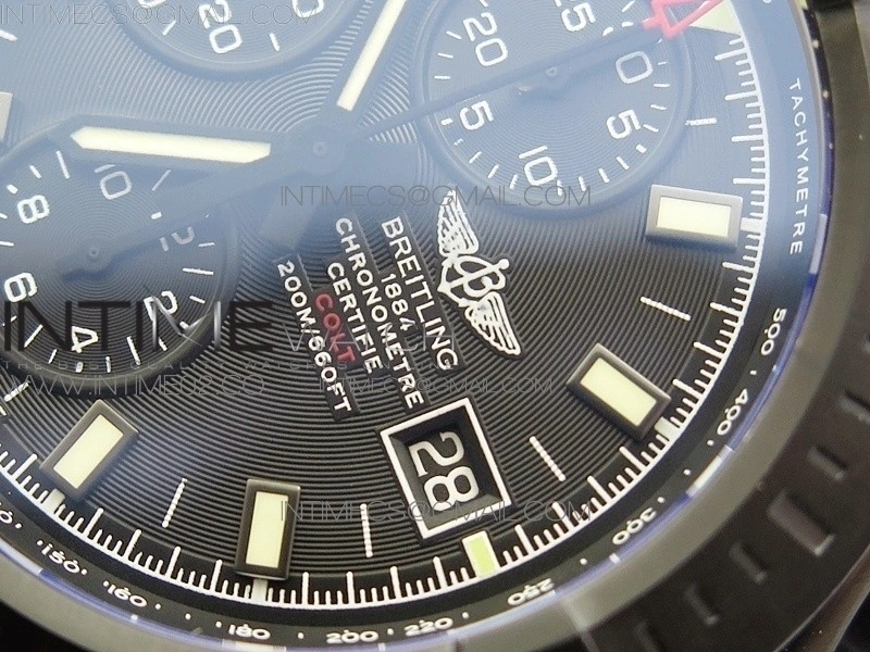 Challenger Chronograph DLC Black Dial on Rubber Strap A7750
