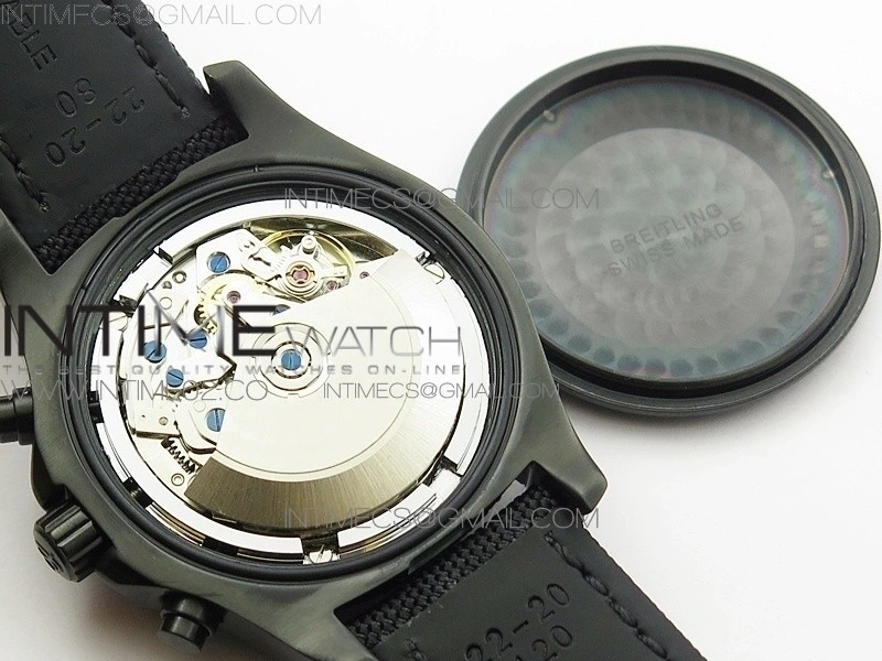 Challenger Chronograph DLC Black Dial on Rubber Strap A7750