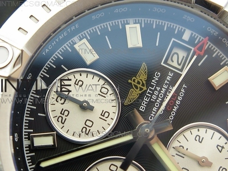 Challenger Chronograph SS Black Dial on Rubber Strap A7750