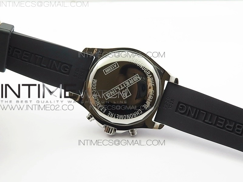 Challenger Chronograph SS Black Dial on Rubber Strap A7750