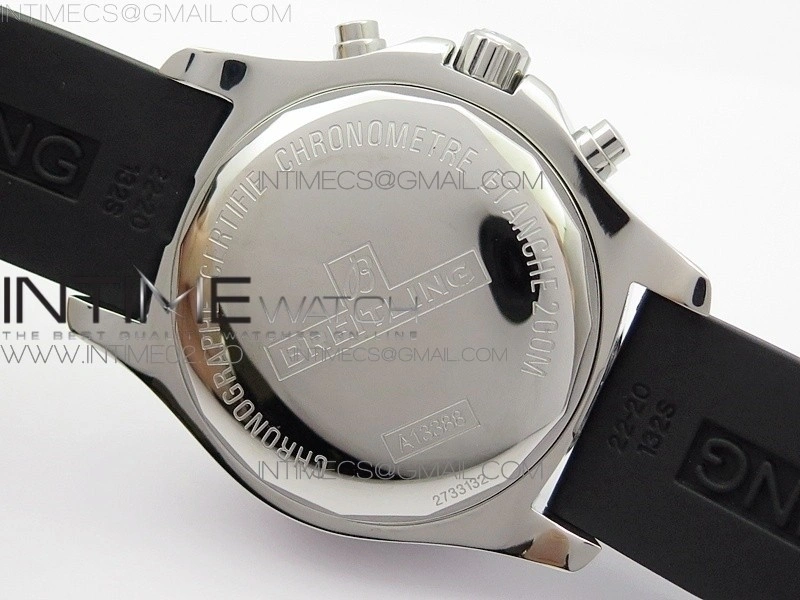Challenger Chronograph SS Black Dial on Rubber Strap A7750