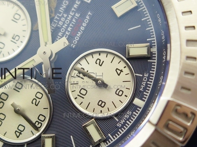 Challenger Chronograph SS Blue Dial on Rubber Strap A7750