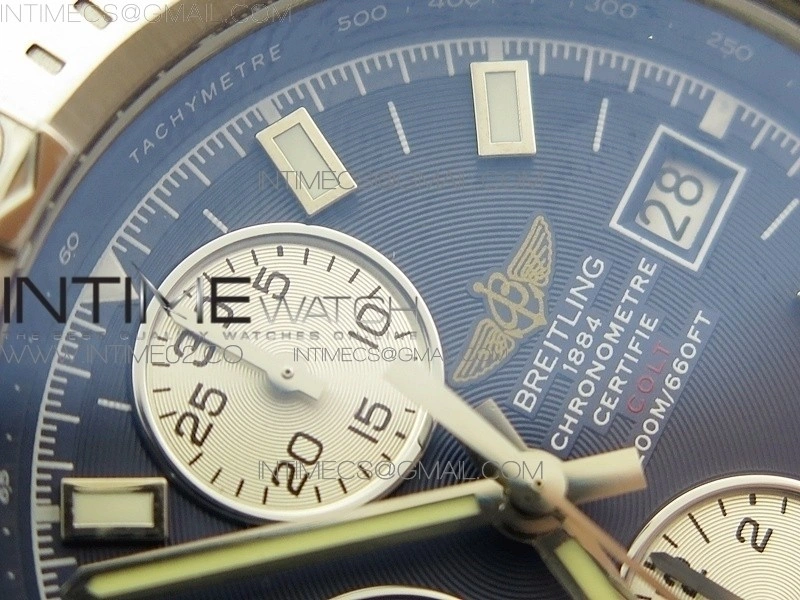 Challenger Chronograph SS Blue Dial on Rubber Strap A7750