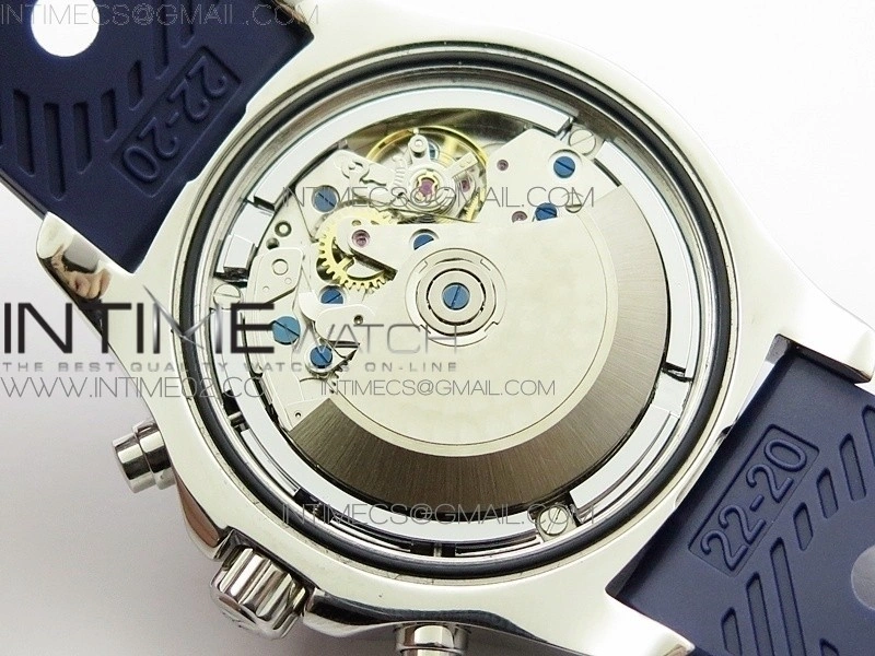 Challenger Chronograph SS Blue Dial on Rubber Strap A7750