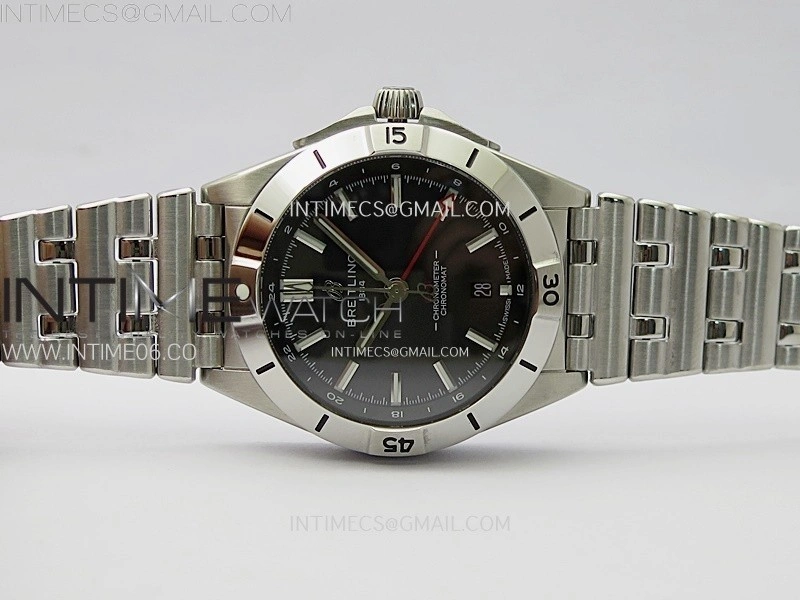 Chronomat 40mm GMT SS TWSF 1:1 Best Edition Black Dial on SS Bracelet A2836