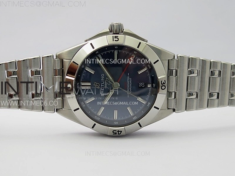Chronomat 40mm GMT SS TWSF 1:1 Best Edition Blue Dial on SS Bracelet A2836