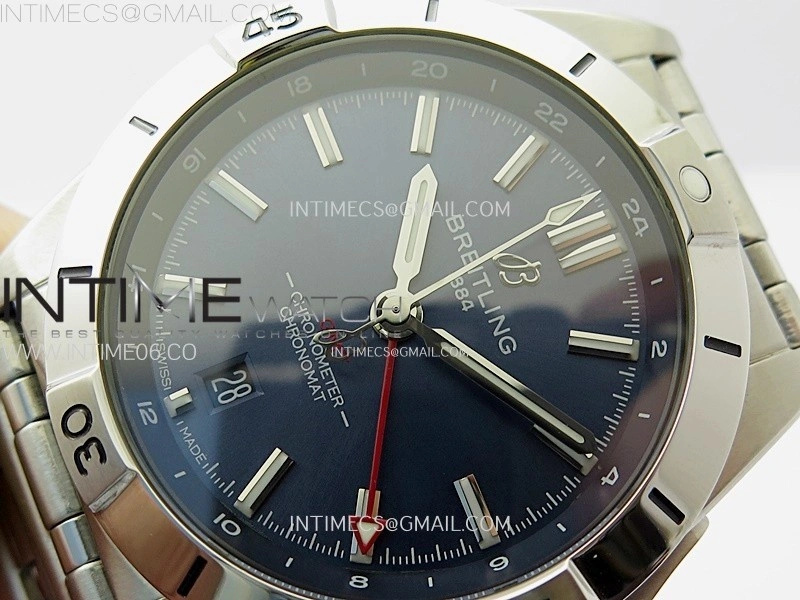 Chronomat 40mm GMT SS TWSF 1:1 Best Edition Blue Dial on SS Bracelet A2836