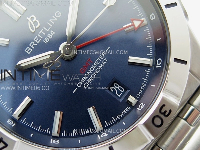 Chronomat 40mm GMT SS TWSF 1:1 Best Edition Blue Dial on SS Bracelet A2836