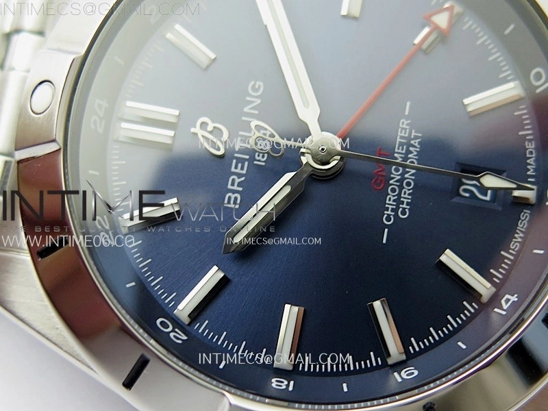 Chronomat 40mm GMT SS TWSF 1:1 Best Edition Blue Dial on SS Bracelet A2836