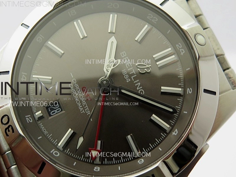 Chronomat 40mm GMT SS TWSF 1:1 Best Edition Gray Dial on SS Bracelet A2836