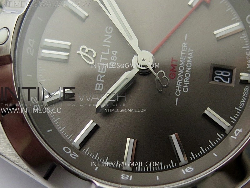 Chronomat 40mm GMT SS TWSF 1:1 Best Edition Gray Dial on SS Bracelet A2836