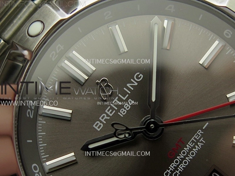 Chronomat 40mm GMT SS TWSF 1:1 Best Edition Gray Dial on SS Bracelet A2836