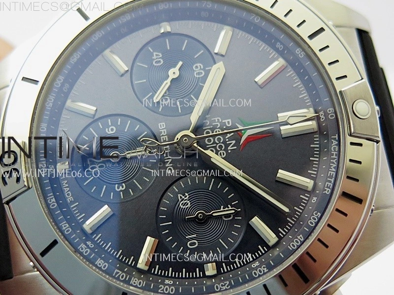 Chronomat B01 42mm SS TF 1:1 Best Edition Blue Dial on Black Rubber Strap A7750