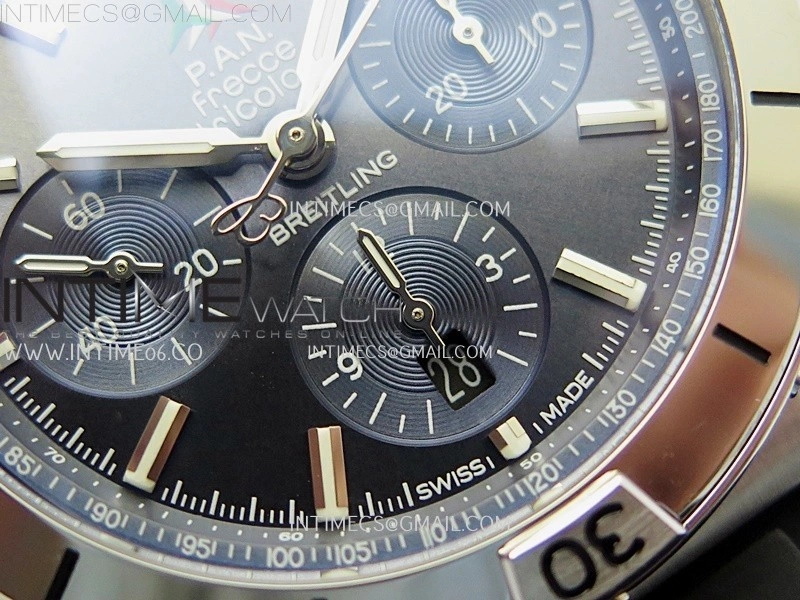 Chronomat B01 42mm SS TF 1:1 Best Edition Blue Dial on Black Rubber Strap A7750